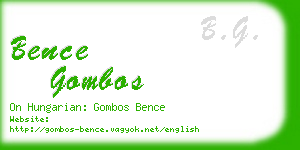 bence gombos business card